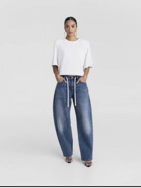 Target x Kahlana Barfeld Women's Barrell Leg Jeans in Medium Blue Wash